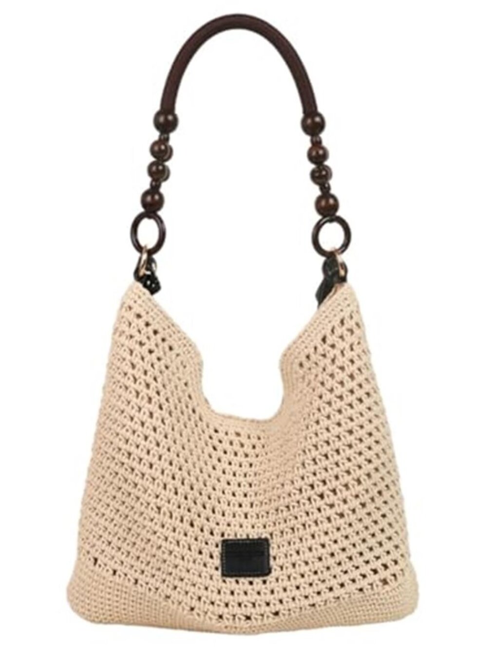 Boho Beach Bag for Women, Summer Shoulder Tote Bag for Travel. Beige